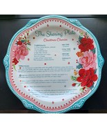 PIONEER WOMAN Cheerful Rose Design  SHARING PLATE 12&quot; Teal “ Christmas C... - $376.21 MXN