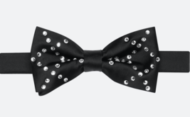 Elegant Black Egara Pre-Tied Crisscross Crystal Bow Tie for Men - Stylis... - £25.26 GBP