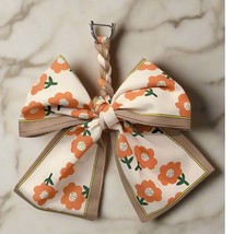 Coquette Floral Orange Scarf Bow Purse Charm - $278.01 MXN