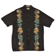 Campia Moda Men&#39;s L Black Hawaiian Tropical Rayon Casual Button Up Shirt... - $19.35