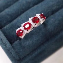 Natural Ruby Ring, 925 Sterling Silver, Simple and Exquisite Style, Recommended  - £55.66 GBP