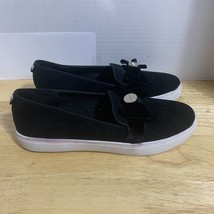 Liz Claiborne Women&#39;s EUC Black Vegan Suede Bow Y2K Chunky Platform Snea... - $21.91