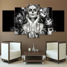 Multi Panel Print Calavera Girls Canvas Wall Art Sugar Skull 5 Piece Day of Dead - £22.23 GBP+
