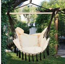 Nordic Style White/black Hammock Hanging Outdoor Rope Garden Swing Chair - £124.46 GBP