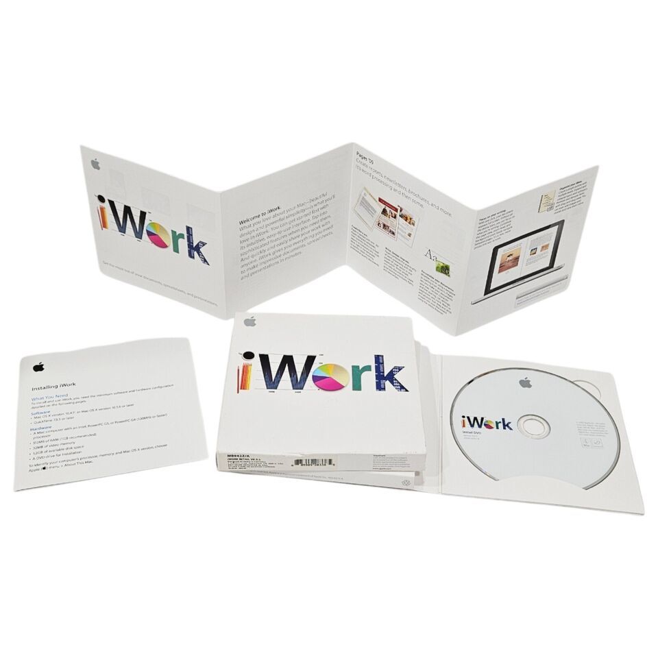 Primary image for Vintage iWork Apple DVD - Version 9.0.3 - Includes Pages Keynote Numbers 2009