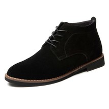 genuine leather men boots all season work shoes male lace up for man ankle boots - $55.23