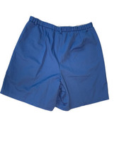 Talbots Elastic Waist Shorts Womens Size 16 Blue Bermuda Beach Comfort Belt Loop - £9.18 GBP