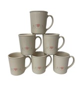 Corning Ware Corelle Forever Yours Heart Coffee Cup Mugs Lot Of 6 Very Nice - £15.51 GBP