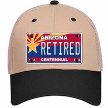 Arizona Centennial Retired Novelty Khaki Mesh License Plate Hat - £22.80 GBP