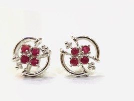 ruby stud in 925 sterling silver - £84.90 GBP
