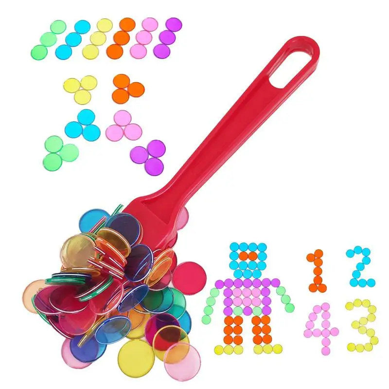 Counting Chips Small Bingo Magnetic Wand With Chips Accessories With 100pcs Mix - £13.15 GBP