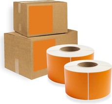 4000 Pack Direct Thermal Labels 4&quot; x 6&quot; Orange 3 Core. Self-Adhesive Rol... - £171.01 GBP