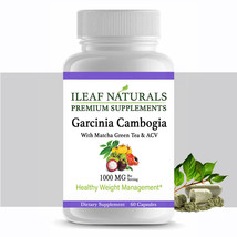 iLeafNaturals Garcinia Cambogia with Matcha Green Tea-1000MG-60 Veggie Capsules - £12.46 GBP
