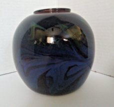 Vintage Salamandra Glass Studio Hand Blown Vase Signed and Dated - $62.18