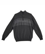 Oscar De La Renta Men&#39;s L Fair Isle 1/4 Zip Gray Pullover Knit Sweater C... - $52.93 CAD