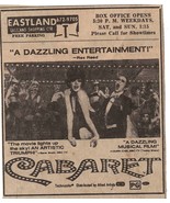VINTAGE 1972 Cabaret Newspaper Advertisement Liza Minnelli - £11.60 GBP