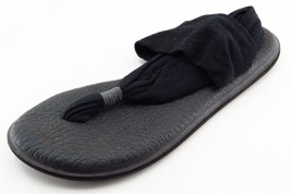 Sanuk Size 7 M Black Slingback Fabric Women Sandal Shoes - $19.79