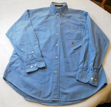Mens Tommy Hilfiger S small long sleeve button up shirt casual blue cotton EUC - £20.56 GBP