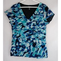 Style &amp; Co Women&#39;s Blue &amp; Black Blouse With Beautiful Design Size XL - £15.49 GBP