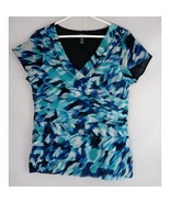 Style &amp; Co Women&#39;s Blue &amp; Black Blouse With Beautiful Design Size XL - £15.36 GBP