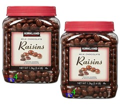 2 Packs Kirkland Signature Milk Chocolate Covered Raisins 3.4 Lb - £34.94 GBP
