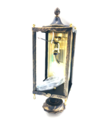 Hanging Lamp Fixture Progress Lighting Gilded Black Mosaic Pattern Amber... - $57.42 CAD