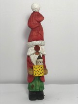 Large Hillbilly Santa with Present &amp; Moonshine Jug - Basswood Hand Carved Wood C - £30.81 GBP