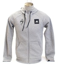 Adidas Heather Gray Colorado Rapids Zip Front Hooded Sweatshirt Hoodie Men&#39;s NWT - £79.92 GBP