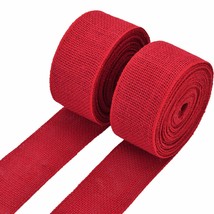 eBoot 2 Rolls Burlap Wired Ribbon Natural Weave Ribbon with Wired Edge f... - £19.69 GBP