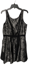 Jessica Simpson Floral Cocktail Party Fit &amp;Flare Dress Black/Silver Size 14 - £31.84 GBP