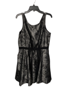 Jessica Simpson Floral Cocktail Party Fit &amp;Flare Dress Black/Silver Size 14 - £31.25 GBP