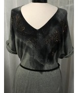 Calvin Klein Black &amp; Gray Beaded &amp; Belted Sweater Tunic Size Large New! - £24.37 GBP