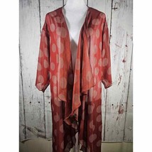 LuLaRoe Women&#39;s Lightweight Cardigan Size Medium Brick Red and White - $15.11