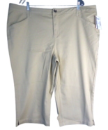 Faded Glory OPP Twill Capri Pants Vallejo Tan Stretch Classic Fit Womens... - $17.81