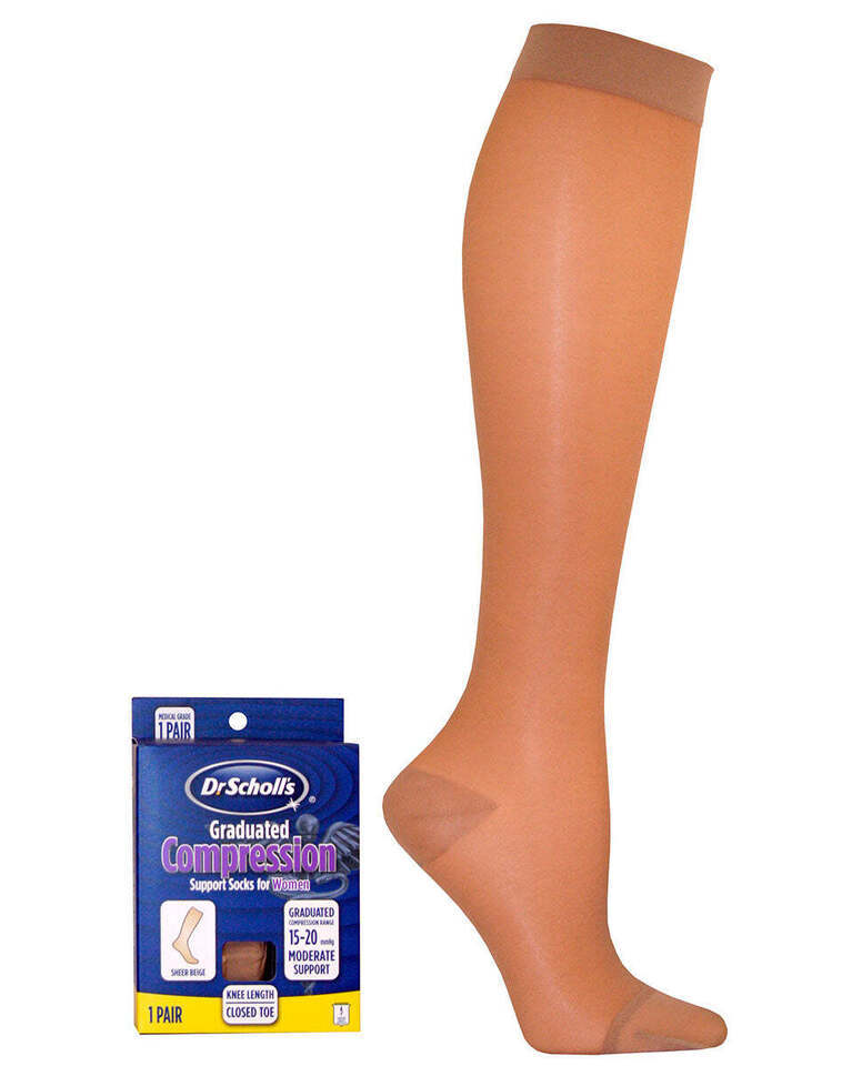 Dr. Scholl&#39;s Women&#39;s Sheer Support Socks 15-20mmHg (Sheer Beige) Small - $14.55