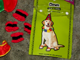 Dog Clown Costume Bright multi-color 6 Pcs. S-M (H) - £7.96 GBP