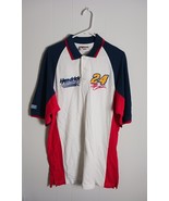 Vintage Mens Chase Authentics Collared Polo T Shirt White Racing Jeff Go... - $359.03 MXN