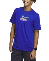 adidas Men&#39;s Short-Sleeve Crewneck Beach Graphic T-Shirt Royal Multi-XL - £16.02 GBP