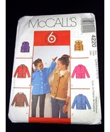 McCall&#39;s Pattern 4220 Child&#39;s Girl&#39;s unlined jackets &amp; vests Sz CHH 7-12 - £4.11 GBP