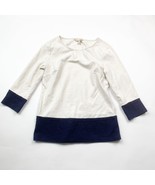 Banana Republic Womens Colorblock Top Long Sleeve Pullover Ivory Blue Si... - $196.04 MXN