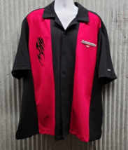 Harley Davidson Cafe Las Vegas Black &amp; Red Button Up Bowling Shirt Size 4XL - £34.21 GBP