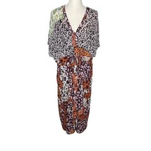 Cabi Escape Animal Print Cinch Waist Sheer Kimono Dress Kaftan Size Medium - £34.30 GBP