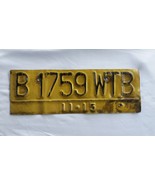 1 Pc Used Original Collectible License Car Plate B 1759 WTB Indonesia 20... - £47.37 GBP