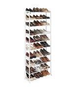 Metal Shoe Rack 30 Pair Shoe Organizer Tower Stand Home Storage Furniture - £45.25 GBP