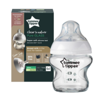 Tommee Tippee Closer to Nature Glass Baby Bottle, Medium 150ml, Pack of 1, Clear - £66.37 GBP