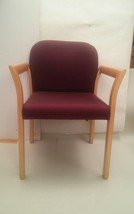 Gunlocke Office Armchair Maroon Fabric Good Used Waiting Room - $931.81 MXN