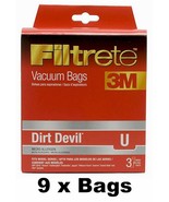 9 x NEW 3M Filtrete Micro Allergen Dirt Devil Type U Vacuum Bags 65703Q ... - £5.87 GBP
