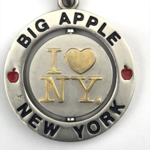 Big Apple New York City Vintage Keychain Fob Spinner Disc Middle NY - $10.00