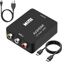 Rca To Hdmi Converter, Av2Hdmi 1080P Rca Composite Cvbs Av To Hdmi Video Audio C - £14.83 GBP