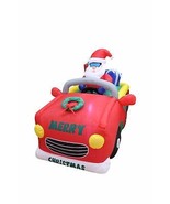 6 Foot Long Christmas Inflatable Santa Riding Car Air Blown Lawn Yard De... - £75.50 GBP